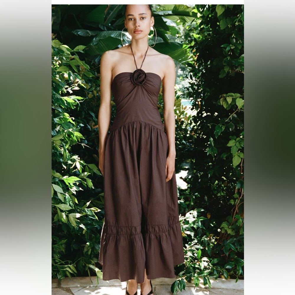 Zara poplin dress with textured flowers